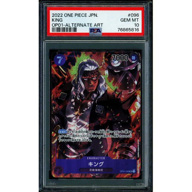 King - OP01-096 - PSA 10 - Alt Art Japanese - OP01 - One Piece - 65816