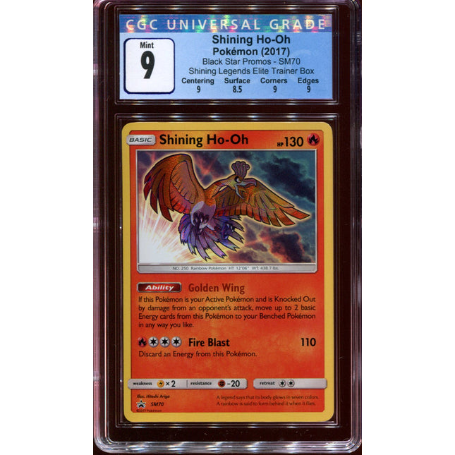 Shining Ho-oh - SM70 - CGC 9 Mint - Black Star Promo - Shining Legends - 68295