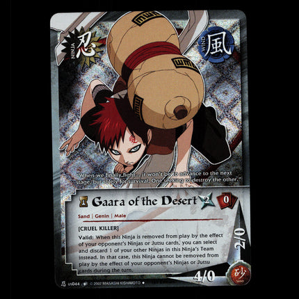 Gaara of the Desert - us044 - NM - 1st Edition - Diamond Foil - Naruto CCG - D4-270