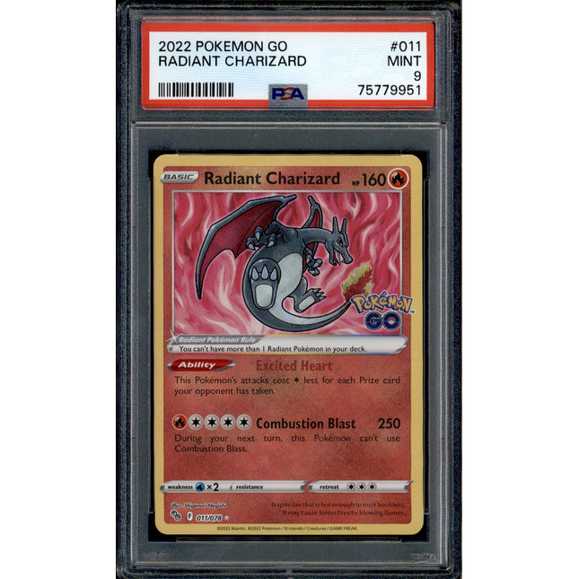Radiant Charizard - 011/078 - PSA 9 - Ultra Rare - Pokemon GO - Pokemon - 79951