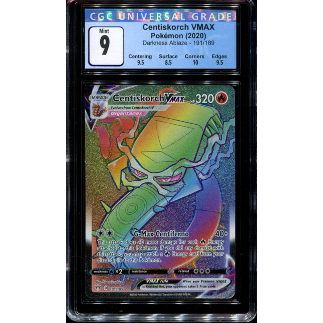 Centiskorch Vmax - 191/189 - CGC 9 Mint - Darkness Ablaze - 68064