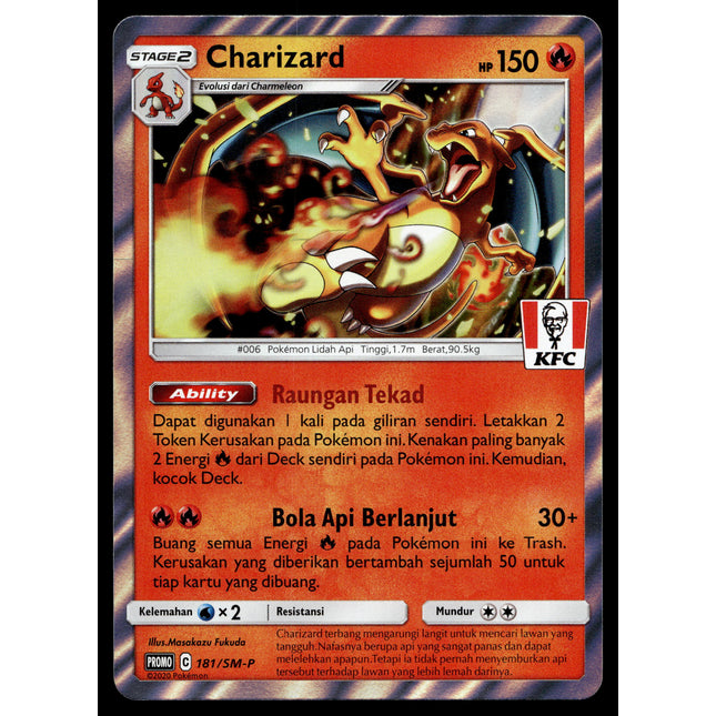 Charizard - 181/SM-P - PSA NM - Indonesian - KFC - Promo - Pokemon - A1-28