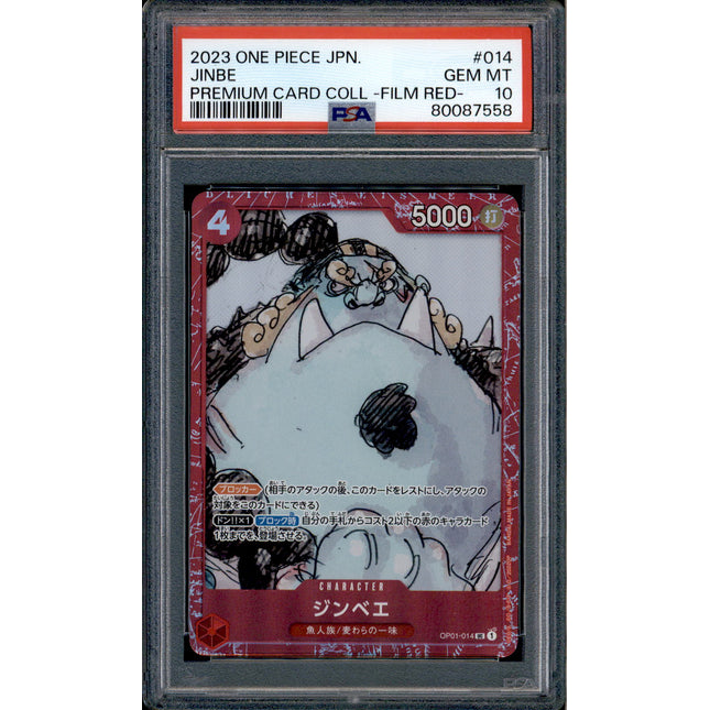 Jinbe - OP01-014 - PSA 10 - Film Red Collection - Promo - One Piece - 87558