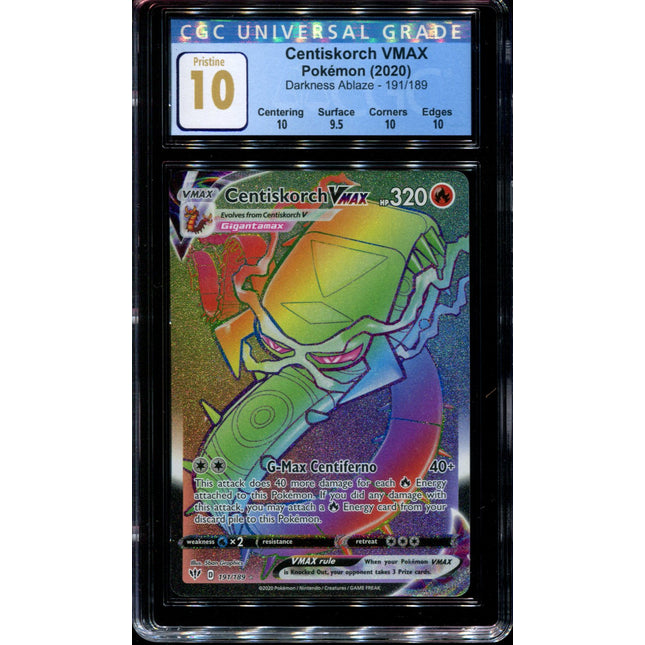 Centiskorch Vmax - 191/189 - CGC 10 Pristine - Darkness Ablaze - 68061