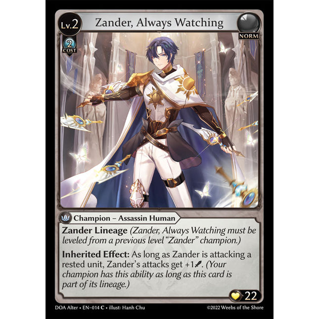 Zander, Always Watching - DOA Alter EN-014 - Common - Near Mint - Foil - Grand Archive TCG