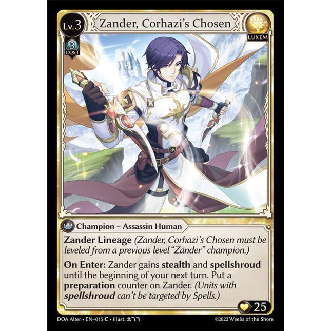 Zander, Corhazi's Chosen - DOA Alter EN-015 - x4 - Common - Near Mint - Non-Foil - Grand Archive TCG