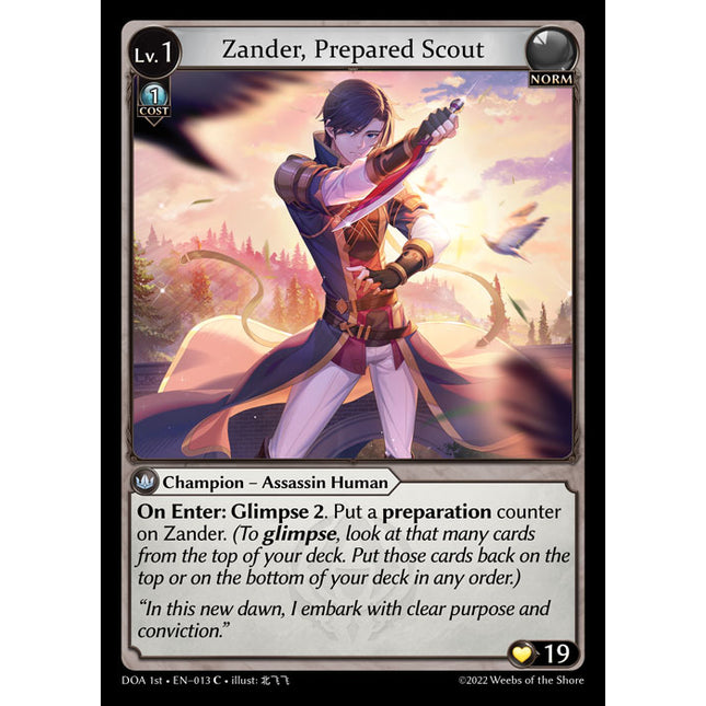 Zander, Prepared Scout - DOA 1st EN-013 - Common - Near Mint - Non-Foil - Grand Archive TCG