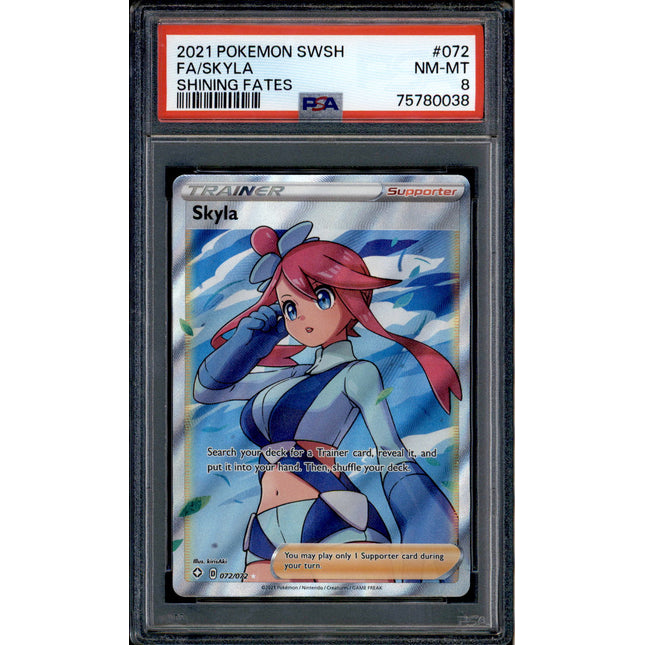 Skyla - 072/072 - PSA 8 - Full Art - Shining Fates - Pokemon - 80038
