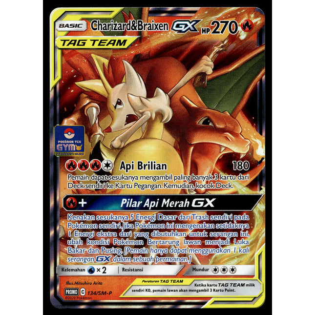 Charizard & Braixen GX - 134/SM-P - PSA NM - Indonesian - Promo - Pokemon - A1-86