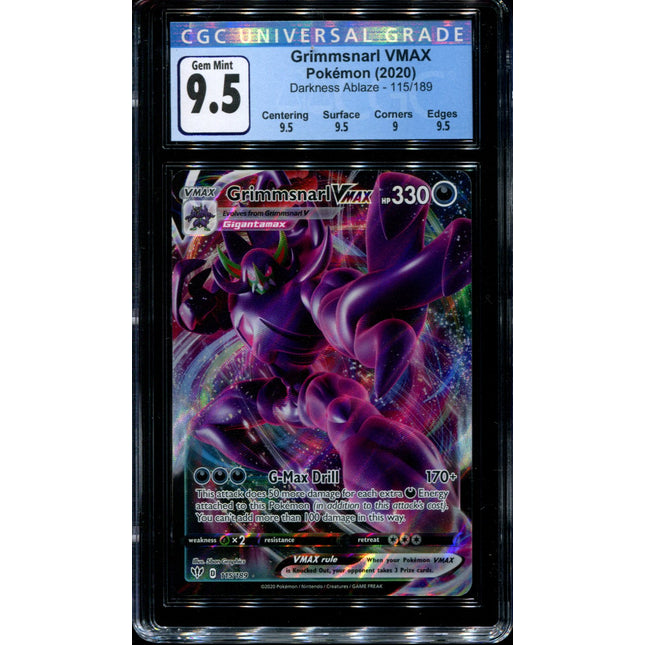 Grimmsnarl Vmax - 115/189 - CGC 9.5 Gem Mint - Darkness Ablaze - 68181