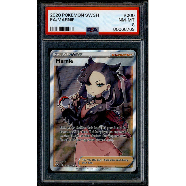 Marnie - 200/202 - PSA 8 - Full Art - Sword & Shield - Pokemon - 68769