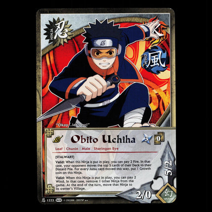 Obito Uchiha - 1223 - NM - 1st Edition Rare - S22 - Naruto CCG - D4-27