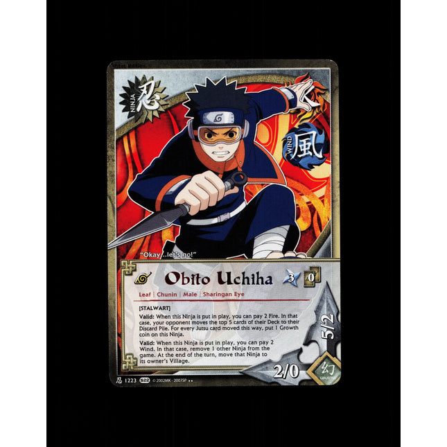 Obito Uchiha - 1223 - NM - 1st Edition Rare - S22 - Naruto CCG - D4-27